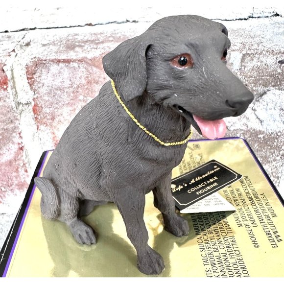 NWT Vintage Chocolate Lab Sculpture Sandicast Life's Attractions Labrador Dogs - Picture 1 of 12